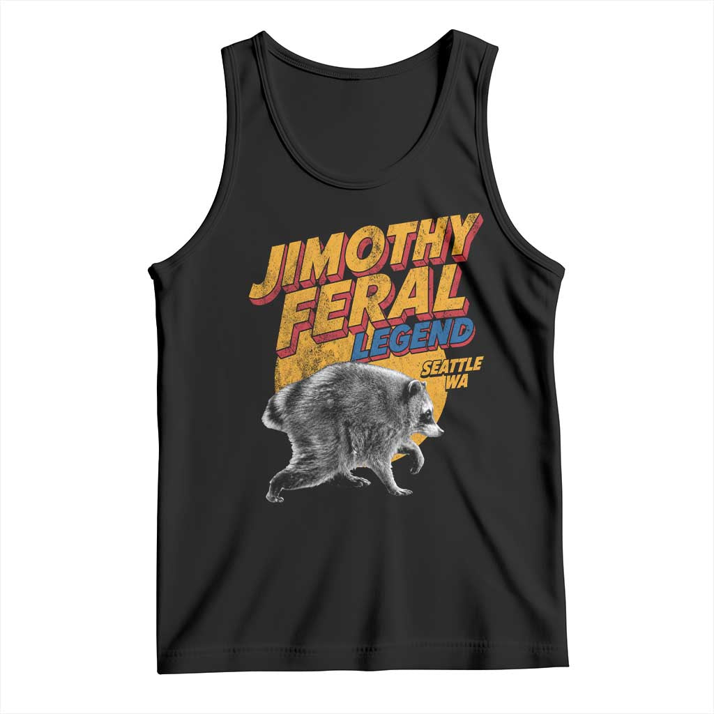 Vintage Jimothy Raccoon Tank Top Feral Legend Seattle WA Trash Panda Meme TS10 Black Print Your Wear