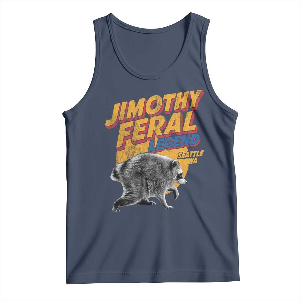 Vintage Jimothy Raccoon Tank Top Feral Legend Seattle WA Trash Panda Meme