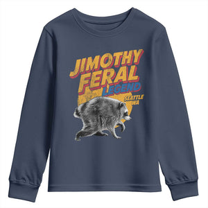 Vintage Jimothy Raccoon Youth Sweatshirt Feral Legend Seattle WA Trash Panda Meme