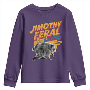 Vintage Jimothy Raccoon Youth Sweatshirt Feral Legend Seattle WA Trash Panda Meme