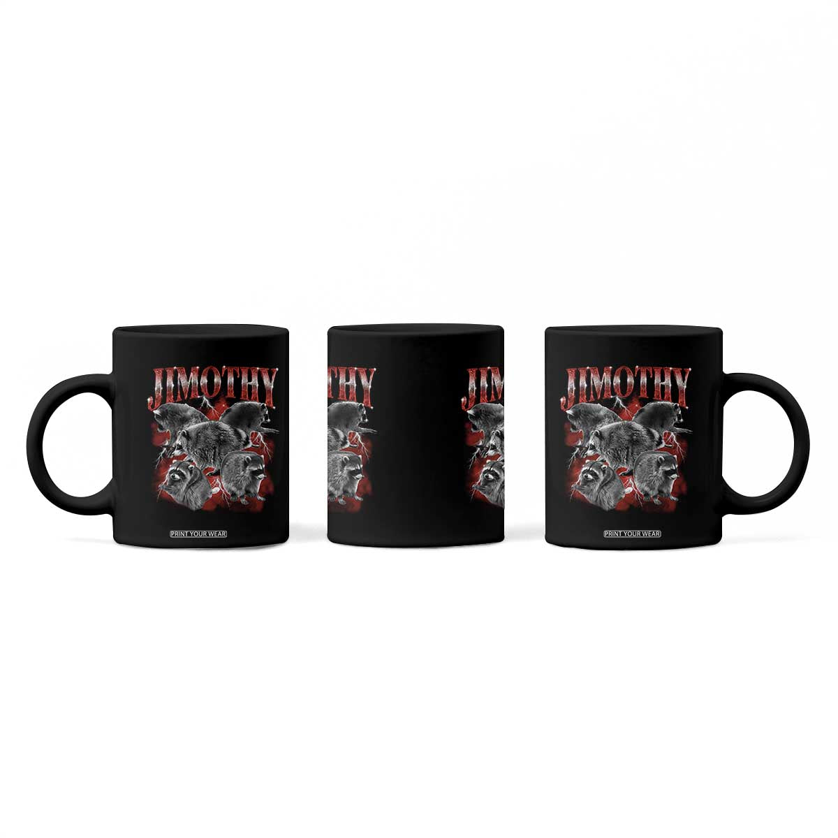 Jimothy Raccoon Coffee Mug Vintage 90s Bootleg Rap Style Funny Meme