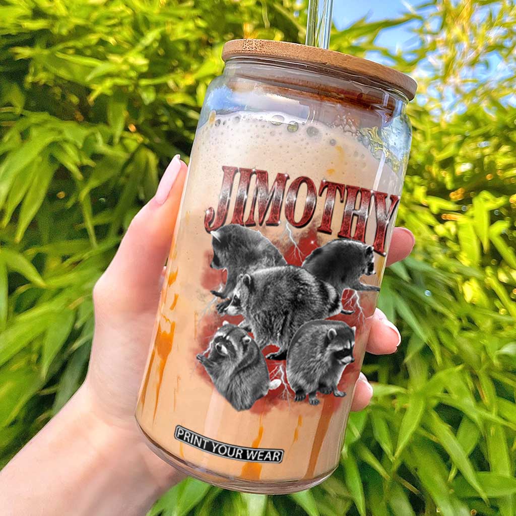 Jimothy Raccoon Glass Can Vintage 90s Bootleg Rap Style Funny Meme TS10 Black Print Your Wear