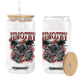 Jimothy Raccoon Glass Can Vintage 90s Bootleg Rap Style Funny Meme