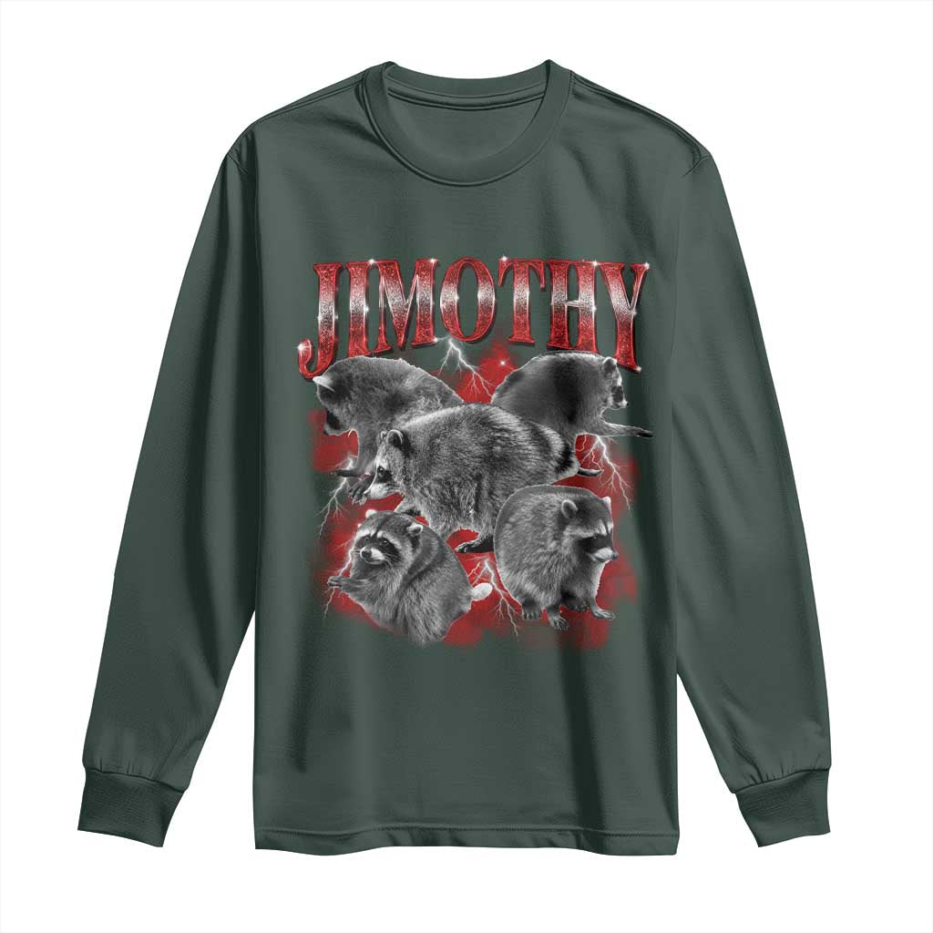 Jimothy Raccoon Long Sleeve Shirt Vintage 90s Bootleg Rap Style Funny Meme