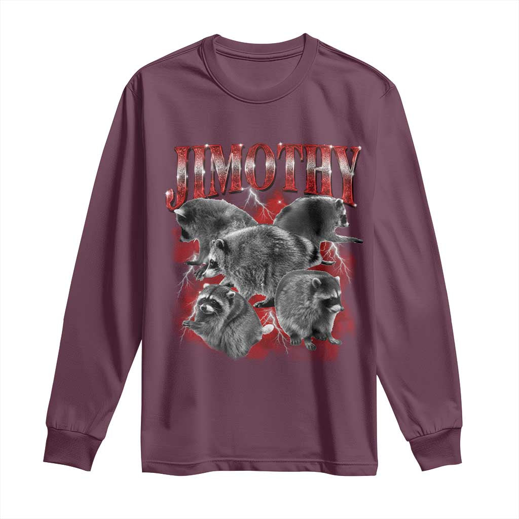 Jimothy Raccoon Long Sleeve Shirt Vintage 90s Bootleg Rap Style Funny Meme