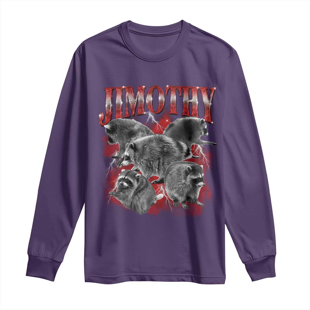 Jimothy Raccoon Long Sleeve Shirt Vintage 90s Bootleg Rap Style Funny Meme