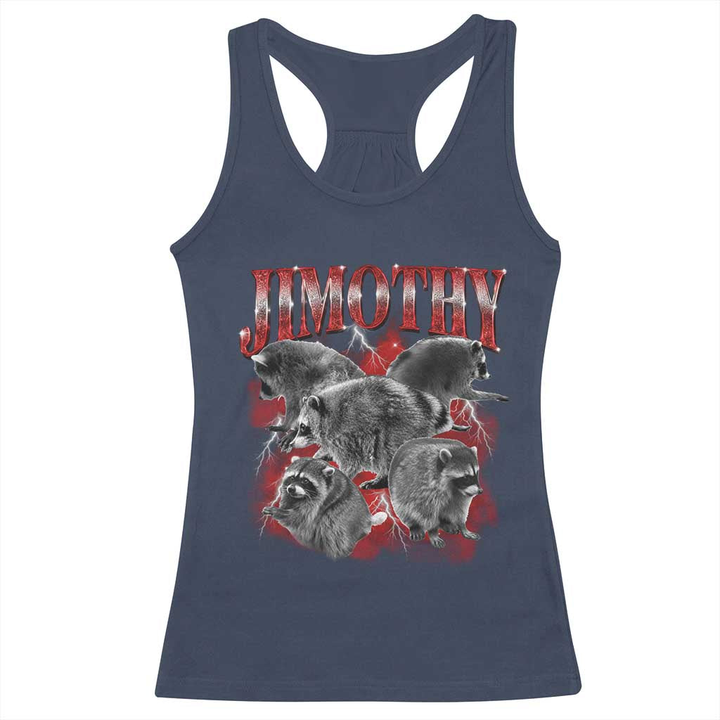 Jimothy Raccoon Racerback Tank Top Vintage 90s Bootleg Rap Style Funny Meme TS10 Navy Print Your Wear