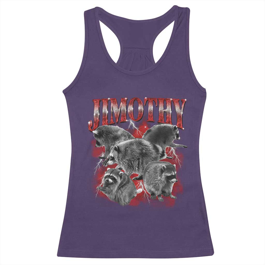 Jimothy Raccoon Racerback Tank Top Vintage 90s Bootleg Rap Style Funny Meme TS10 Purple Print Your Wear