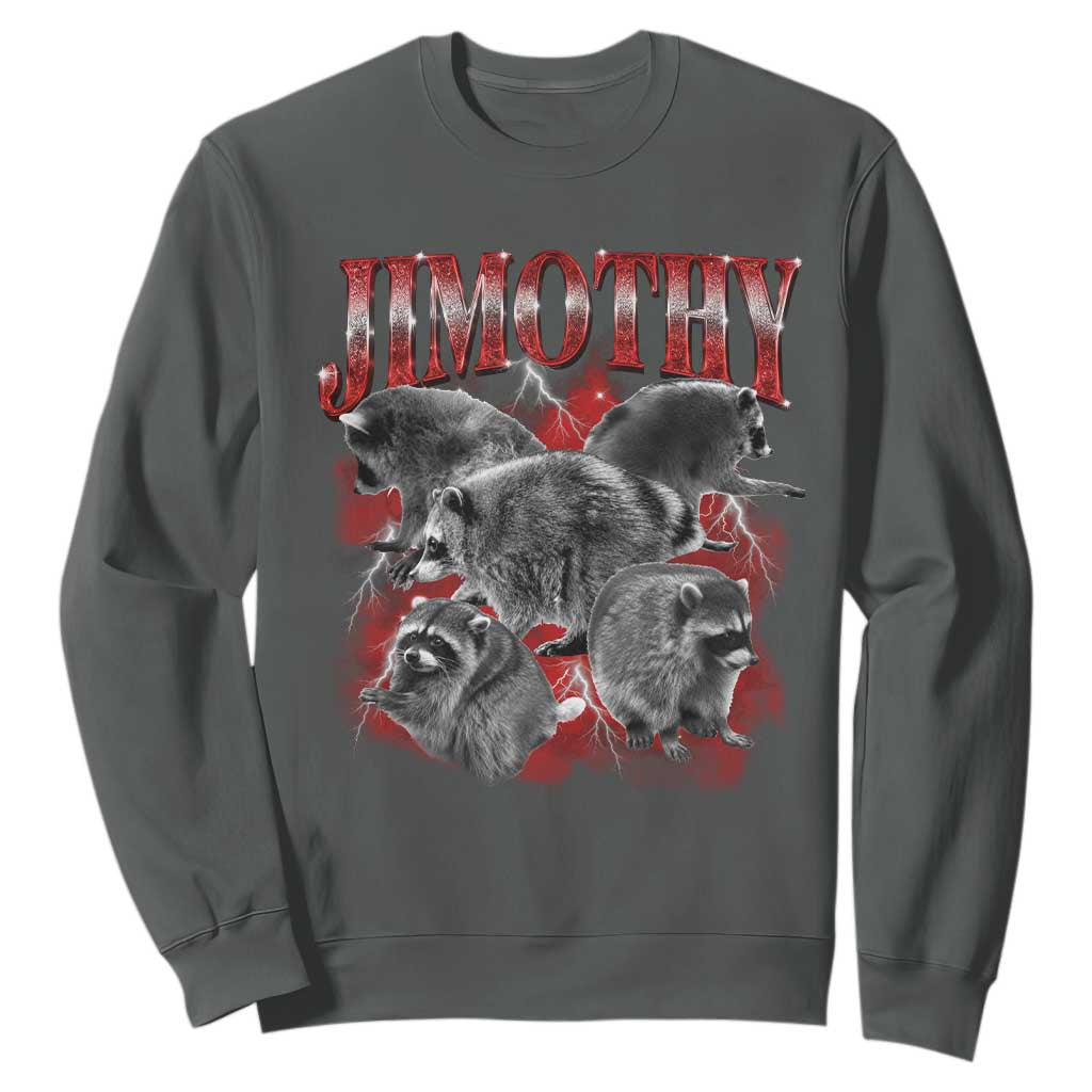 Jimothy Raccoon Sweatshirt Vintage 90s Bootleg Rap Style Funny Meme