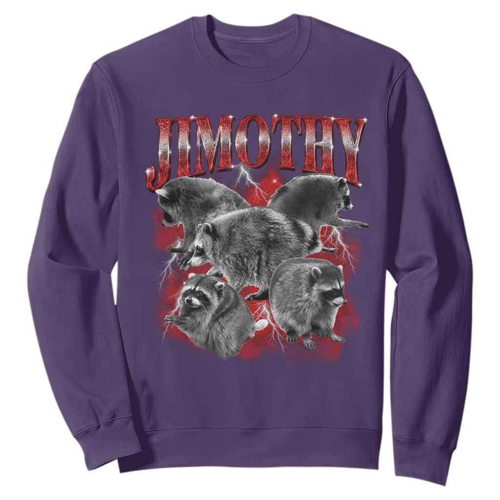 Jimothy Raccoon Sweatshirt Vintage 90s Bootleg Rap Style Funny Meme