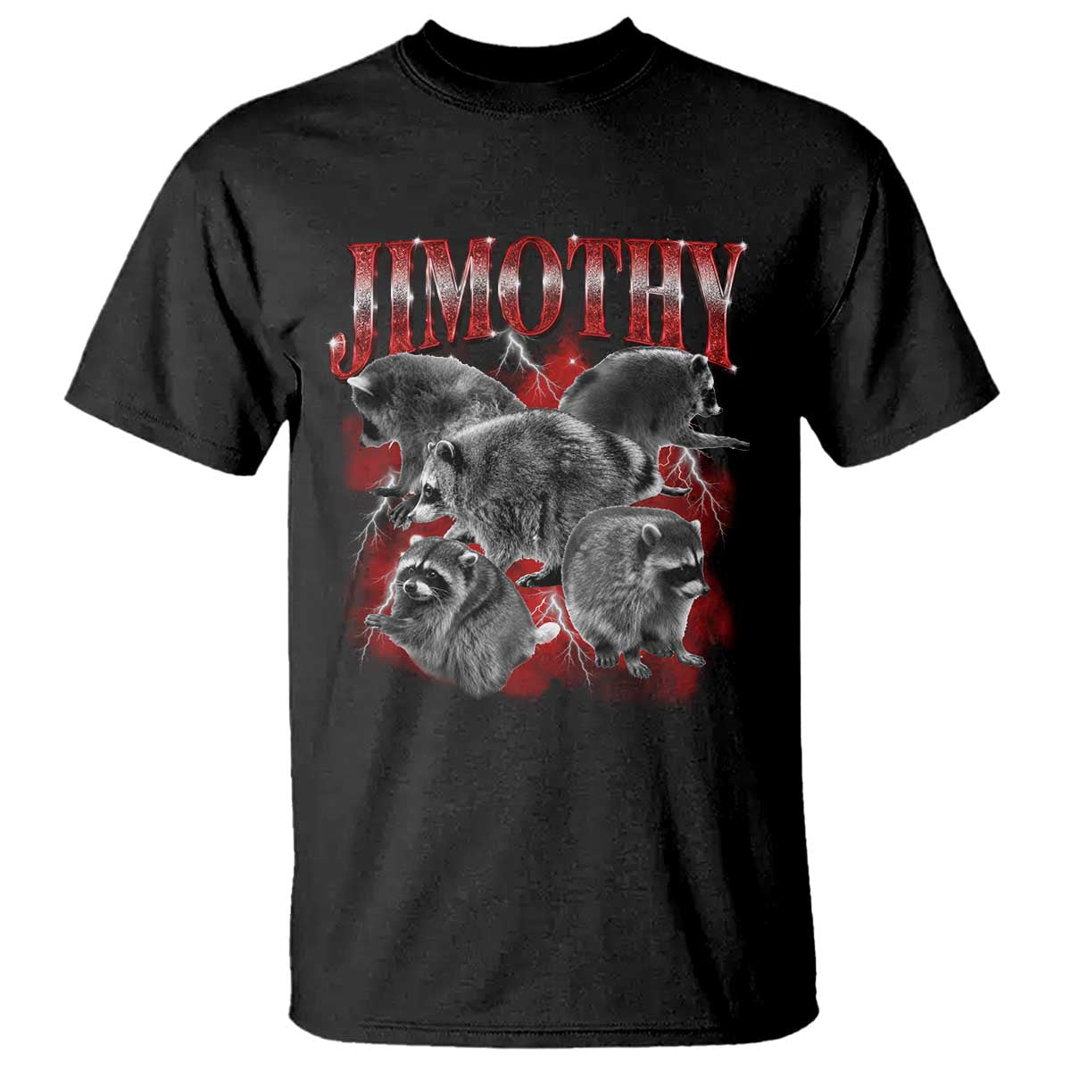 Jimothy Raccoon T Shirt Vintage 90s Bootleg Rap Style Funny Meme