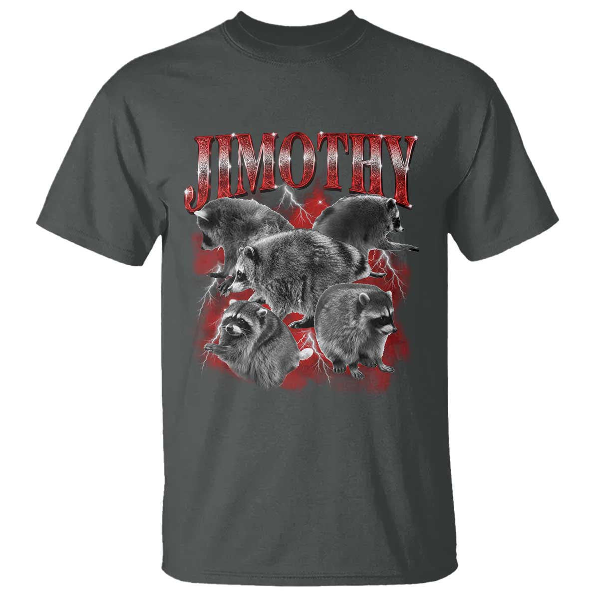 Jimothy Raccoon T Shirt Vintage 90s Bootleg Rap Style Funny Meme