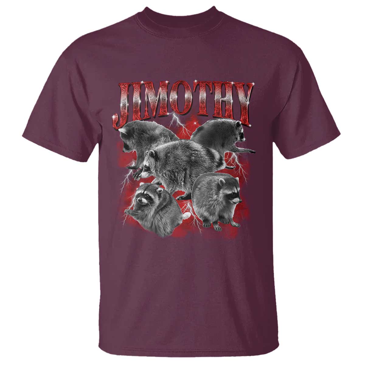 Jimothy Raccoon T Shirt Vintage 90s Bootleg Rap Style Funny Meme