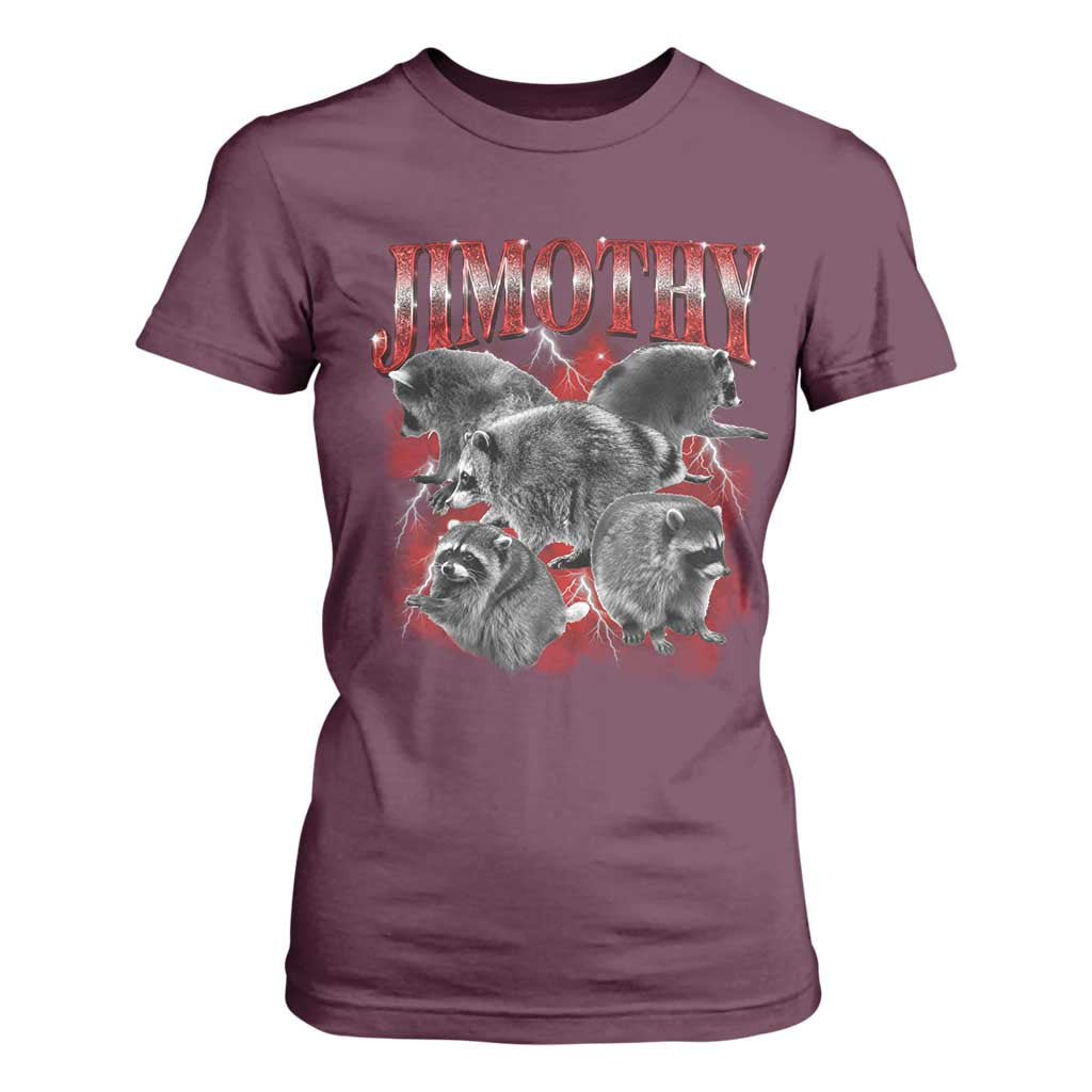 Jimothy Raccoon T Shirt For Women Vintage 90s Bootleg Rap Style Funny Meme