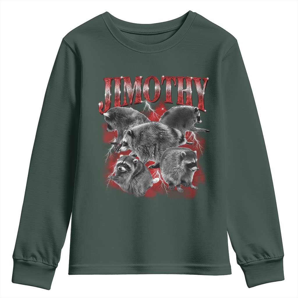 Jimothy Raccoon Youth Sweatshirt Vintage 90s Bootleg Rap Style Funny Meme