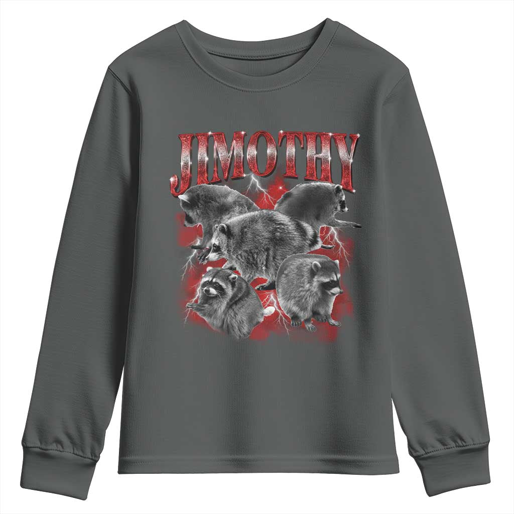 Jimothy Raccoon Youth Sweatshirt Vintage 90s Bootleg Rap Style Funny Meme