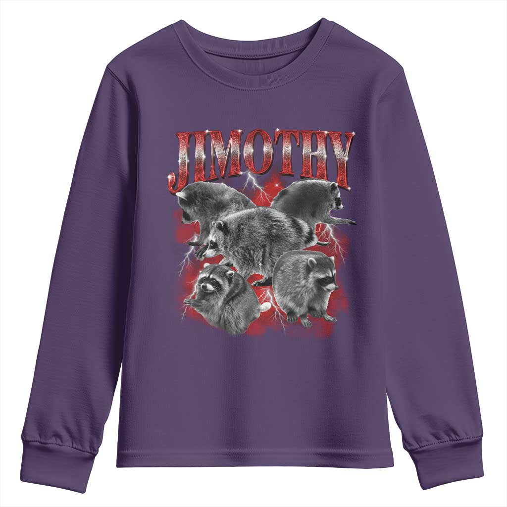 Jimothy Raccoon Youth Sweatshirt Vintage 90s Bootleg Rap Style Funny Meme