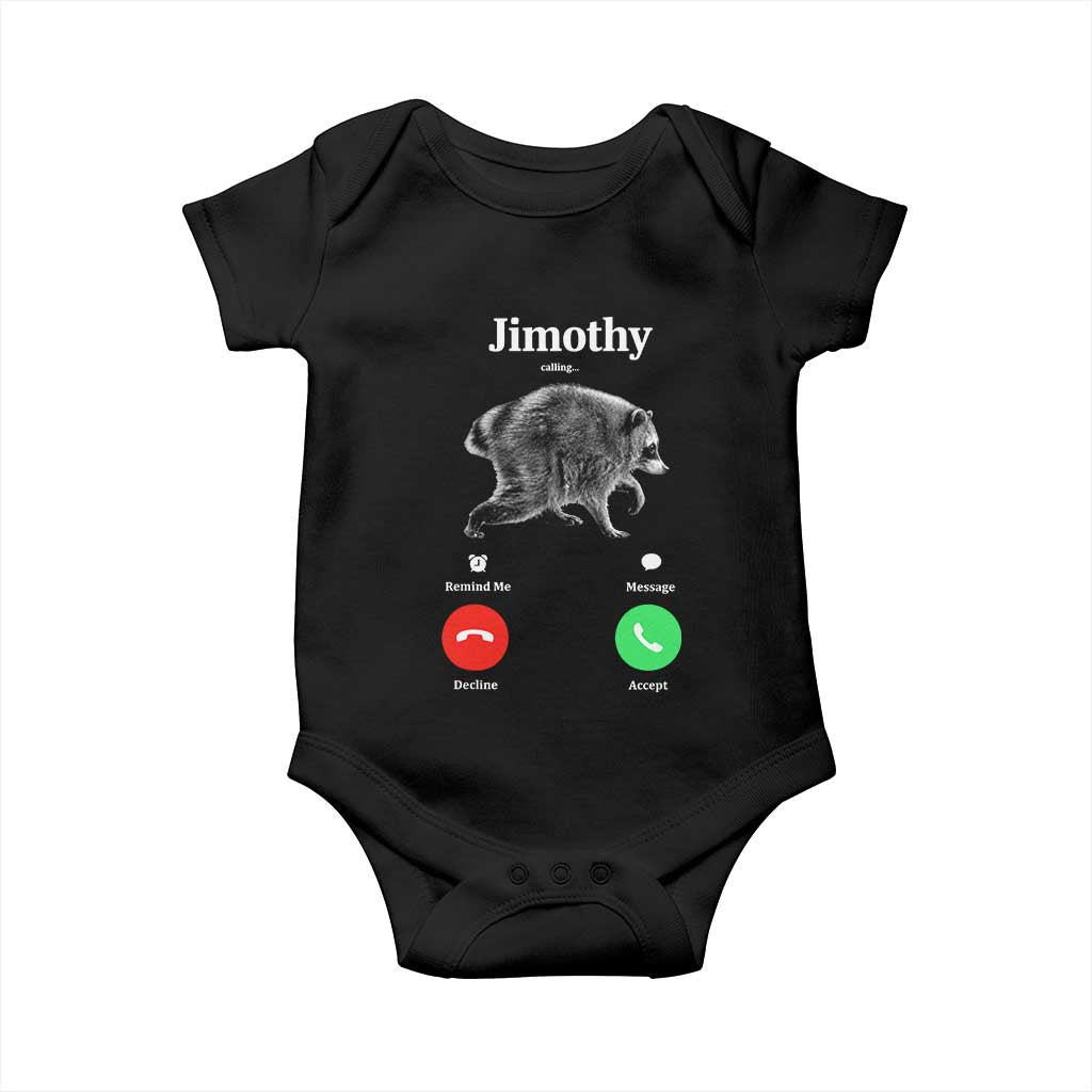Jimothy Calling Phone Call Seattle Raccoon Baby Onesie TS10 Black Print Your Wear