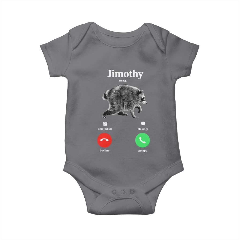 Jimothy Calling Phone Call Seattle Raccoon Baby Onesie