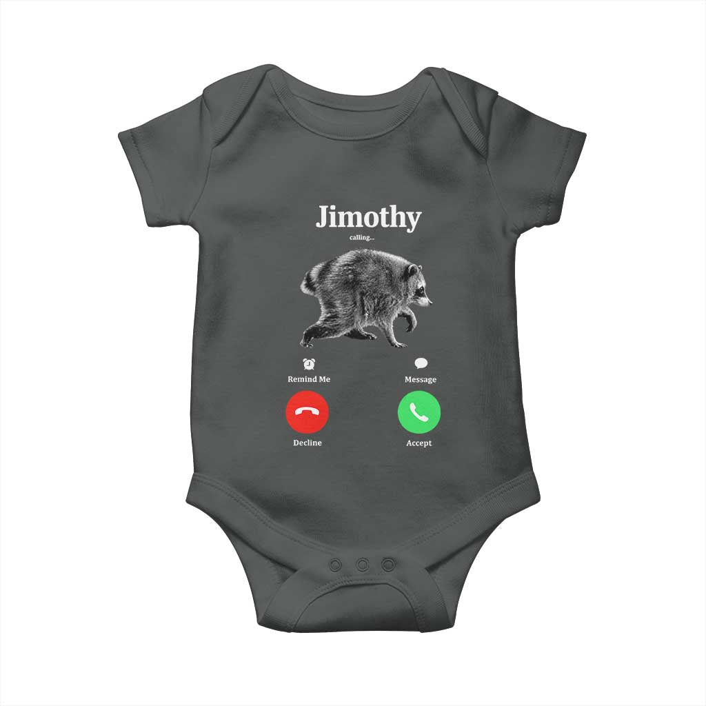 Jimothy Calling Phone Call Seattle Raccoon Baby Onesie
