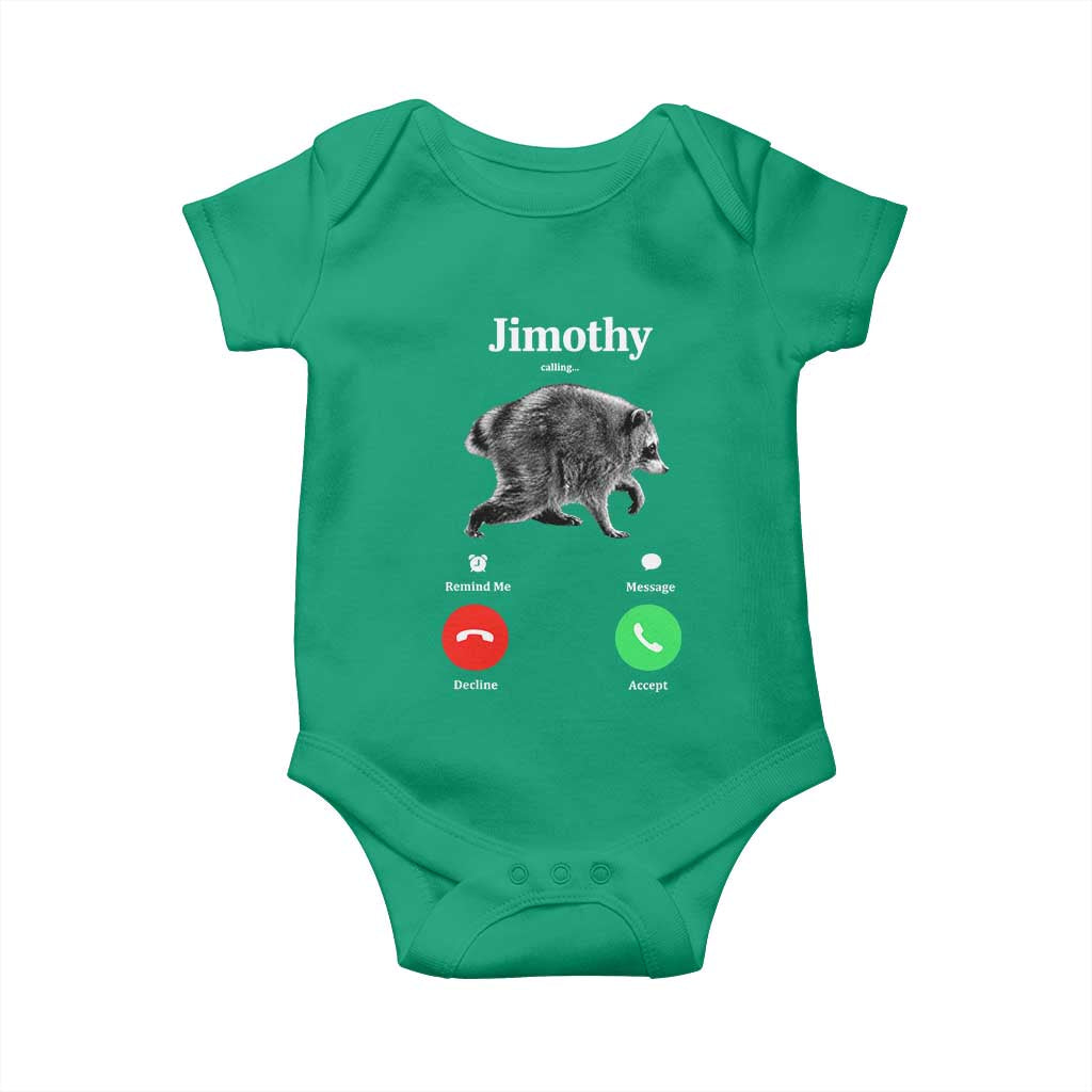 Jimothy Calling Phone Call Seattle Raccoon Baby Onesie