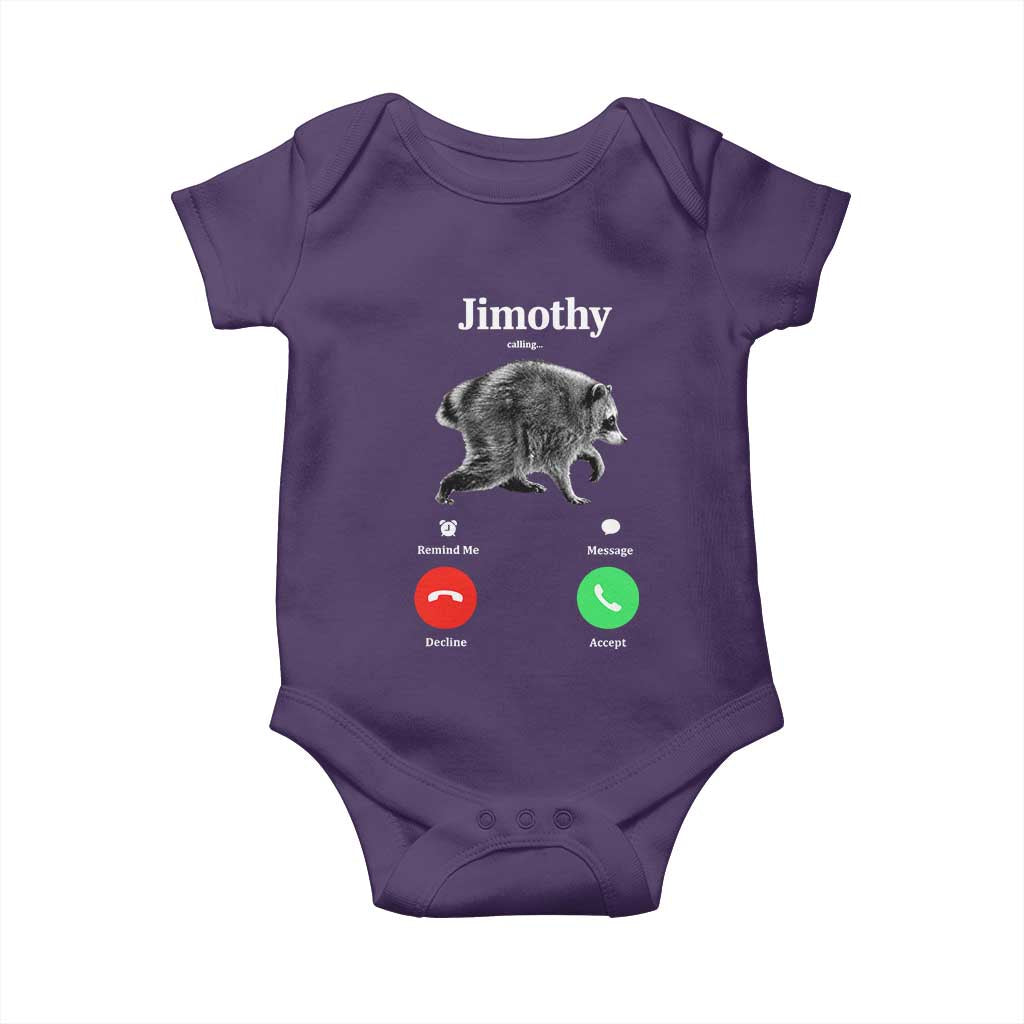 Jimothy Calling Phone Call Seattle Raccoon Baby Onesie