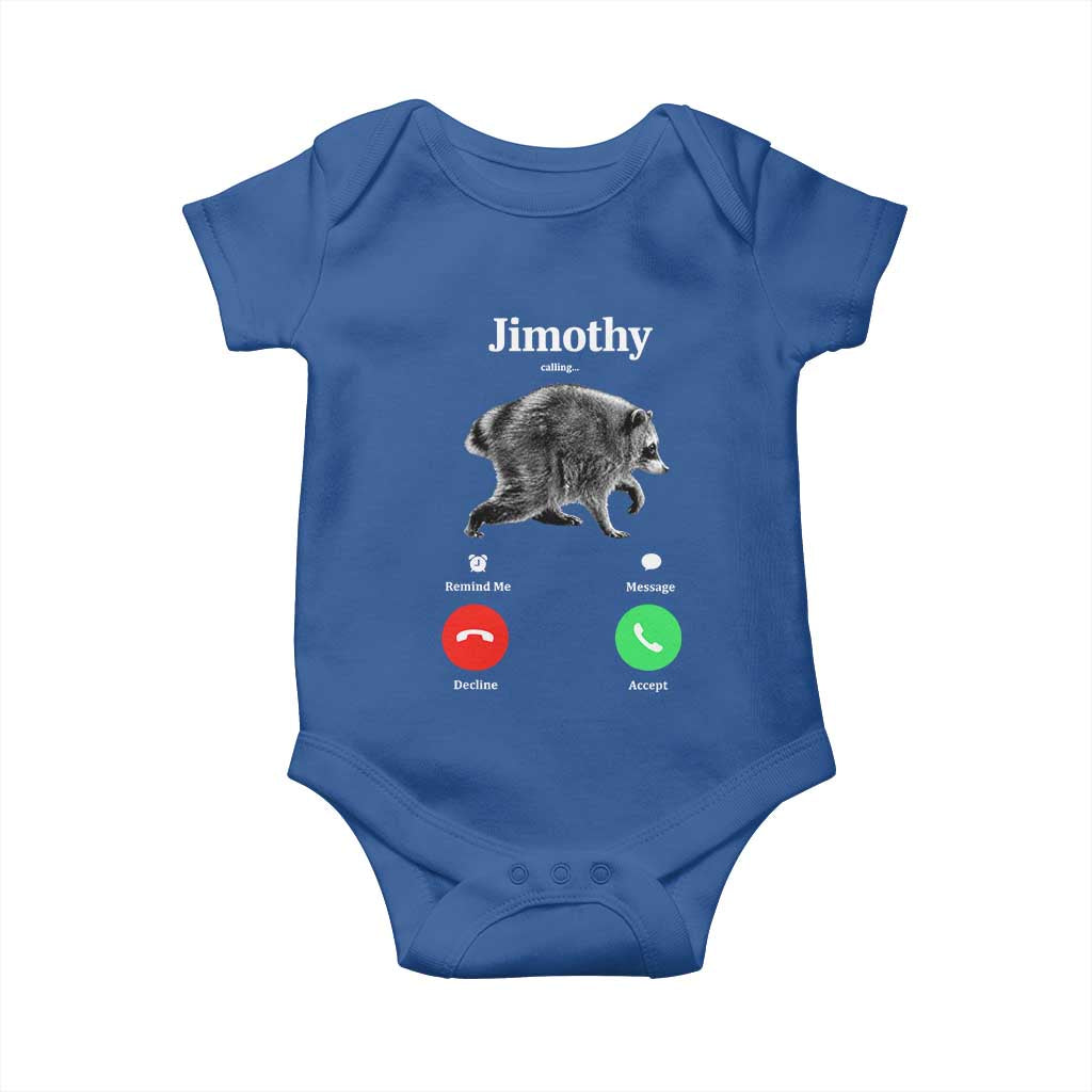 Jimothy Calling Phone Call Seattle Raccoon Baby Onesie