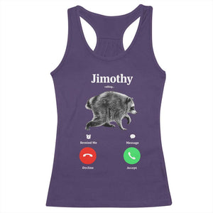 Jimothy Calling Phone Call Seattle Raccoon Racerback Tank Top