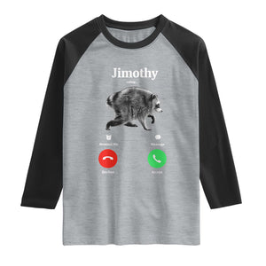 Jimothy Calling Phone Call Seattle Raccoon Raglan Shirt