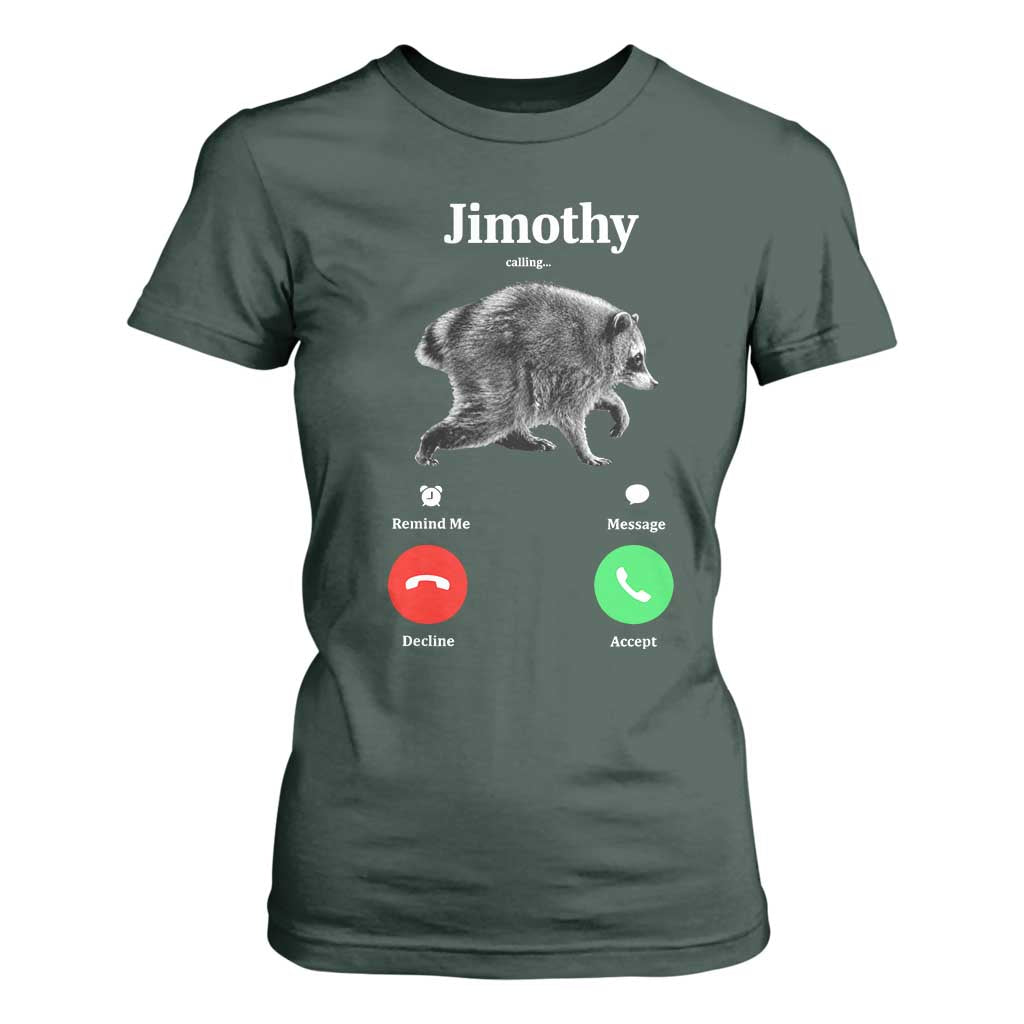 Jimothy Calling Phone Call Seattle Raccoon T Shirt For Women