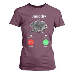 Jimothy Calling Phone Call Seattle Raccoon T Shirt For Women