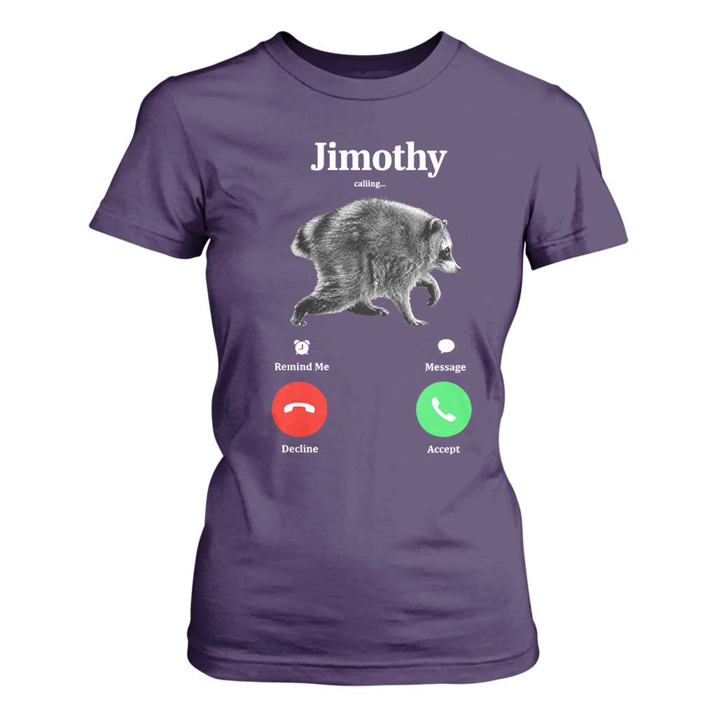Jimothy Calling Phone Call Seattle Raccoon T Shirt For Women