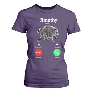 Jimothy Calling Phone Call Seattle Raccoon T Shirt For Women