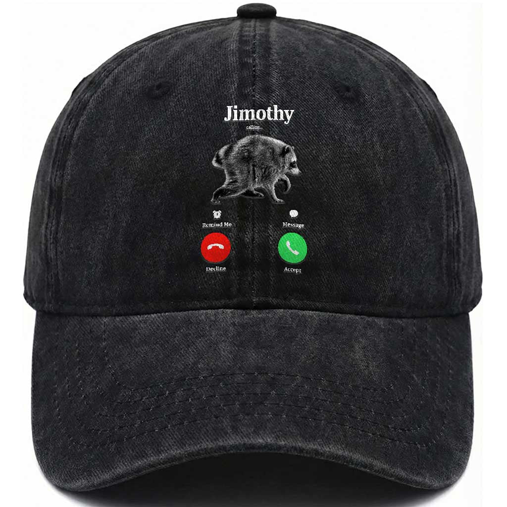 Jimothy Calling Phone Call Seattle Raccoon Washed Cotton Baseball Cap TS10 Print Your Wear