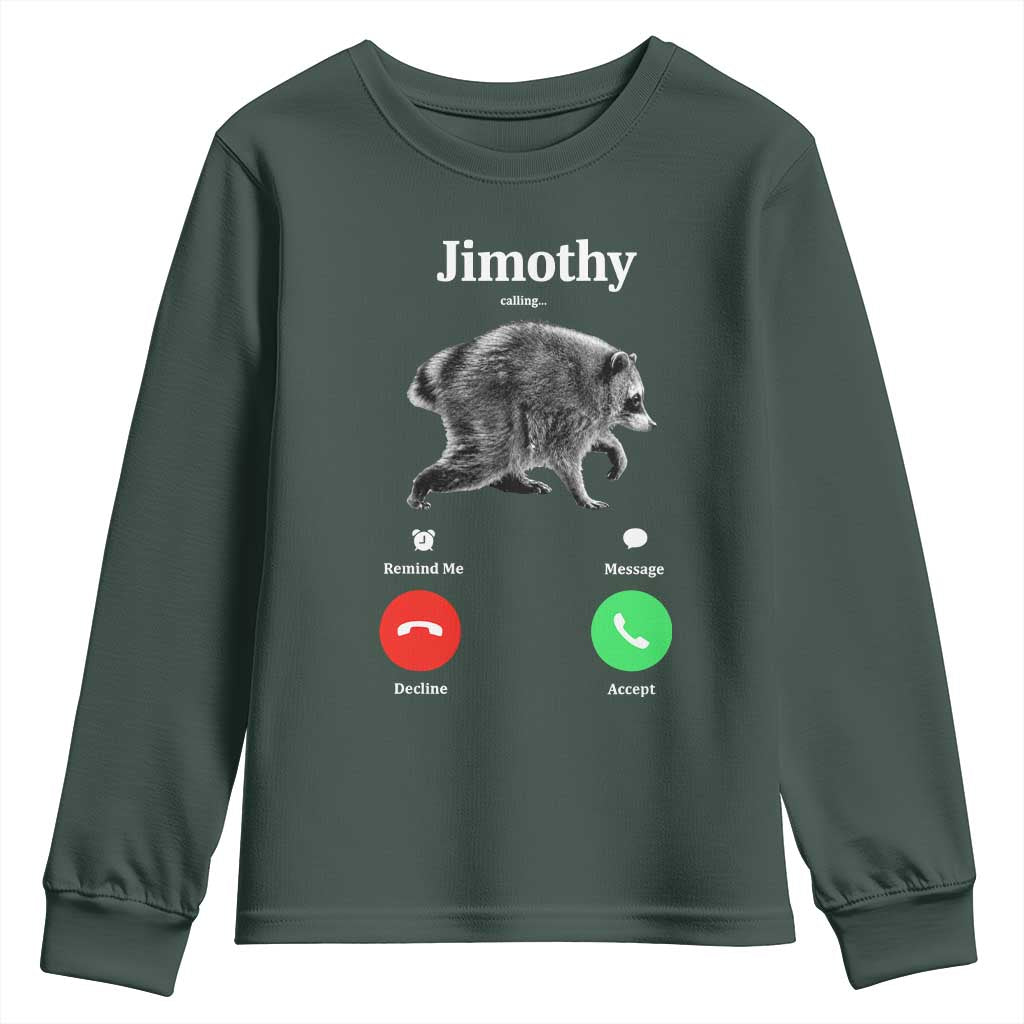 Jimothy Calling Phone Call Seattle Raccoon Youth Sweatshirt