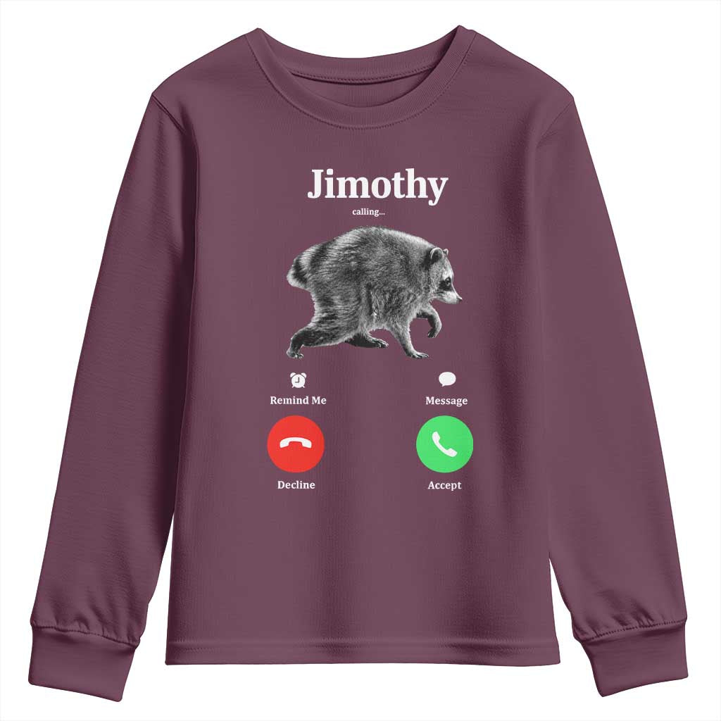 Jimothy Calling Phone Call Seattle Raccoon Youth Sweatshirt