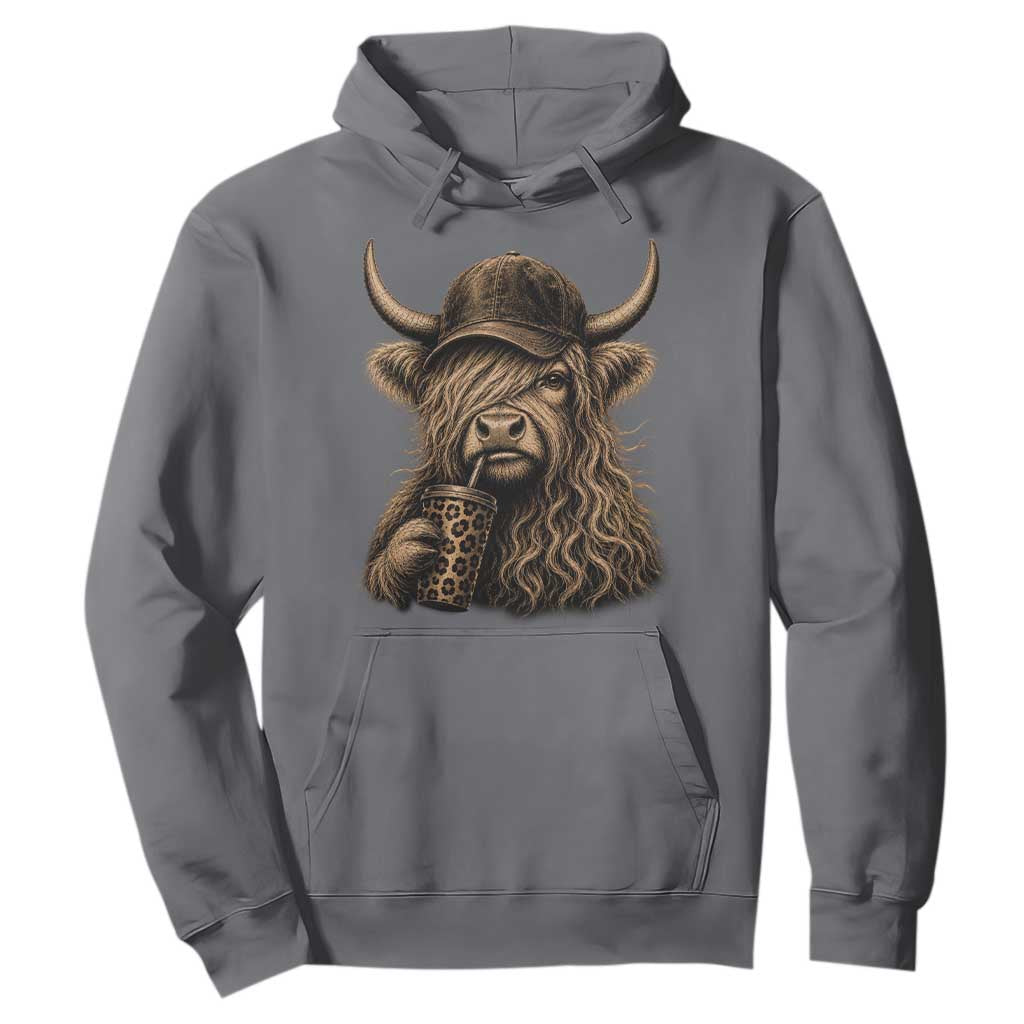 Highland Cow Funny Cute Coffee Lover Graphic Hoodie