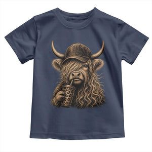 Highland Cow Funny Cute Coffee Lover Graphic Toddler T Shirt