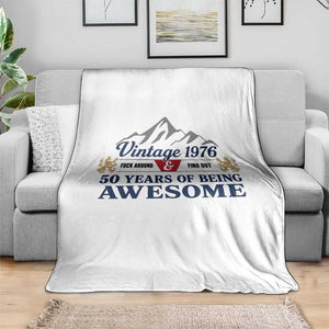 50th Birthday Throw Blanket Vintage 1976 Fck Around And Find Out Funny 50 Year Old Gift TS10 Print Your Wear
