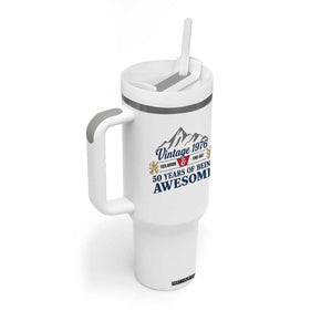 50th Birthday Tumbler With Handle Vintage 1976 Fck Around And Find Out Funny 50 Year Old Gift TS10 Print Your Wear