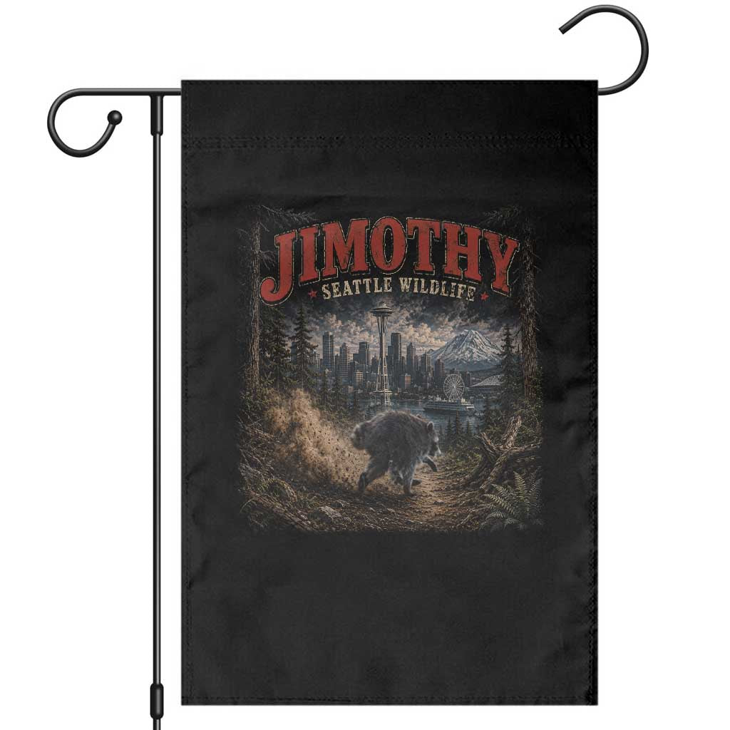 Vintage Jimothy Seattle Wildlife Raccoon Meme Garden Flag TS10 Black Print Your Wear