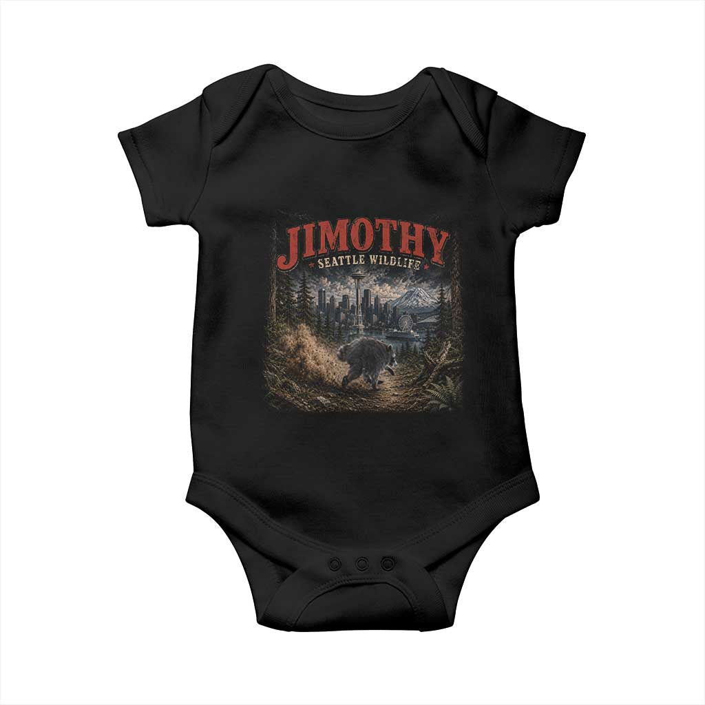 Vintage Jimothy Seattle Wildlife Raccoon Meme Baby Onesie TS10 Black Print Your Wear
