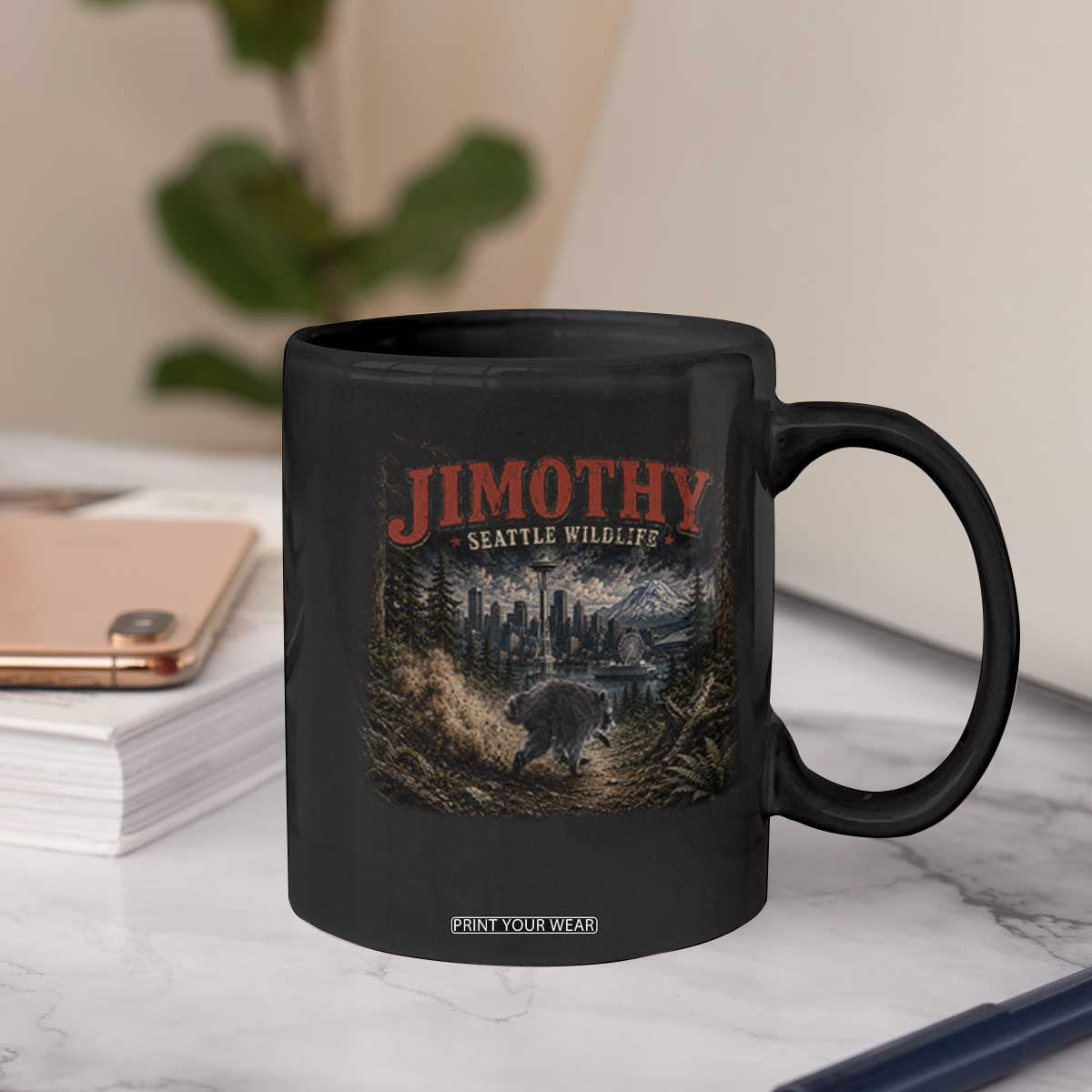 Vintage Jimothy Seattle Wildlife Raccoon Meme Coffee Mug