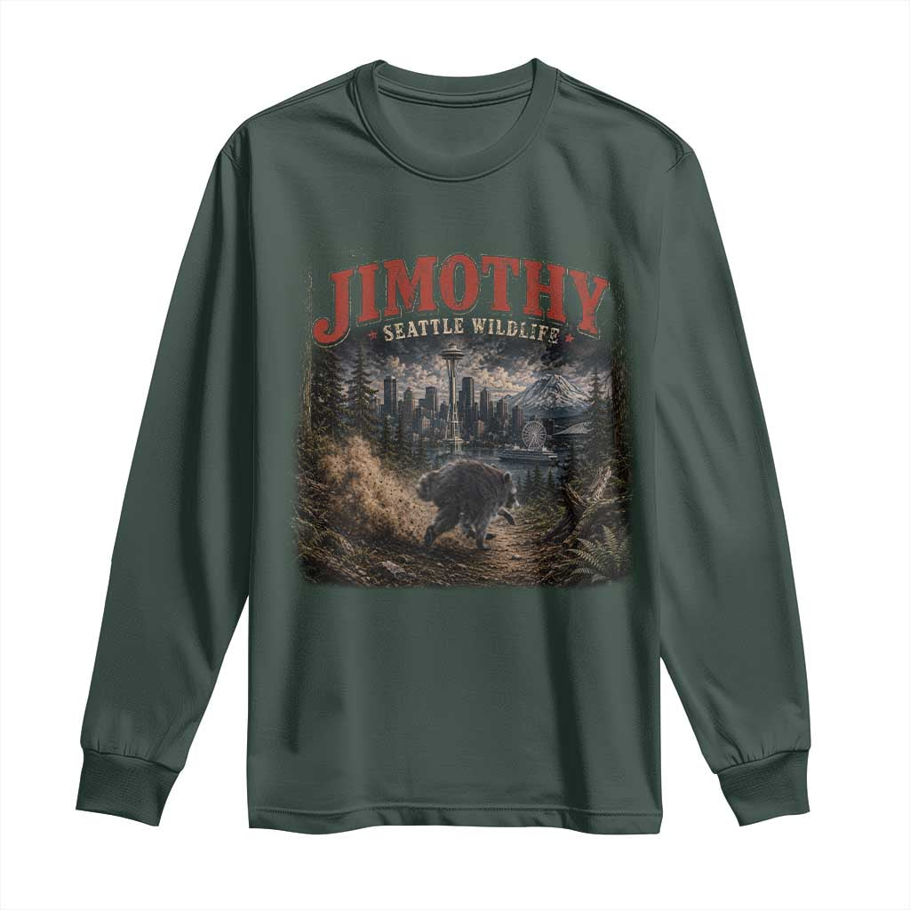 Vintage Jimothy Seattle Wildlife Raccoon Meme Long Sleeve Shirt