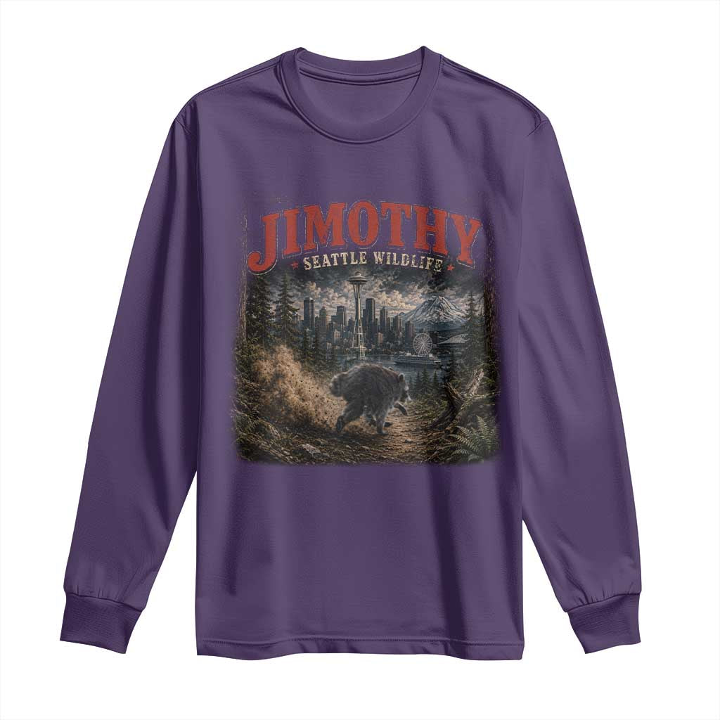 Vintage Jimothy Seattle Wildlife Raccoon Meme Long Sleeve Shirt