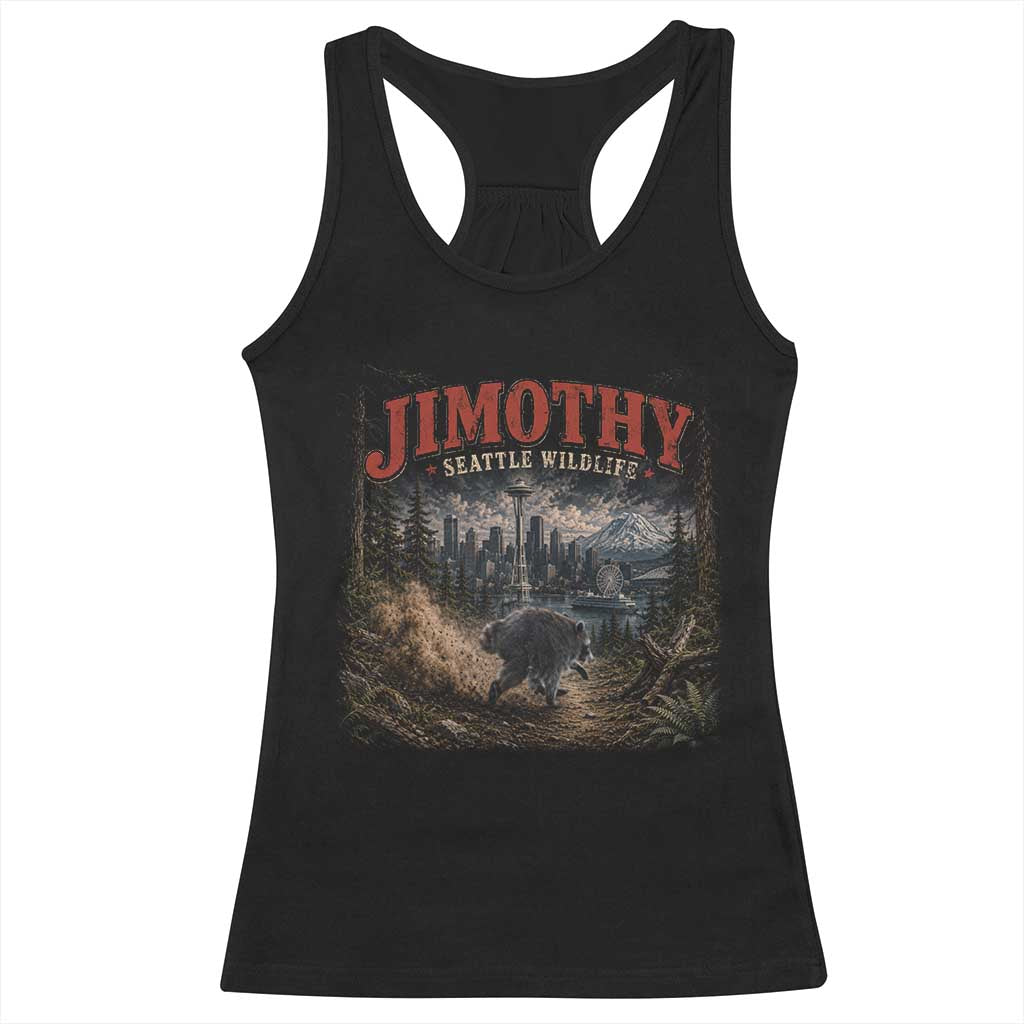 Vintage Jimothy Seattle Wildlife Raccoon Meme Racerback Tank Top TS10 Black Print Your Wear