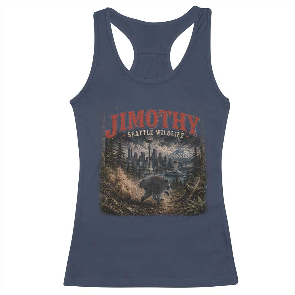 Vintage Jimothy Seattle Wildlife Raccoon Meme Racerback Tank Top