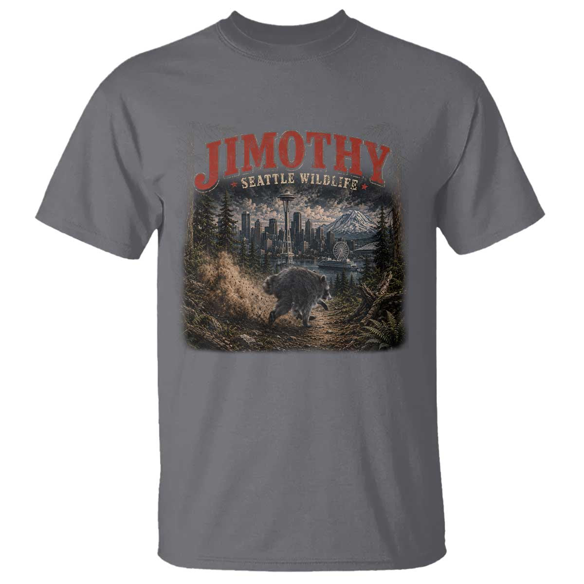 Vintage Jimothy Seattle Wildlife Raccoon Meme T Shirt