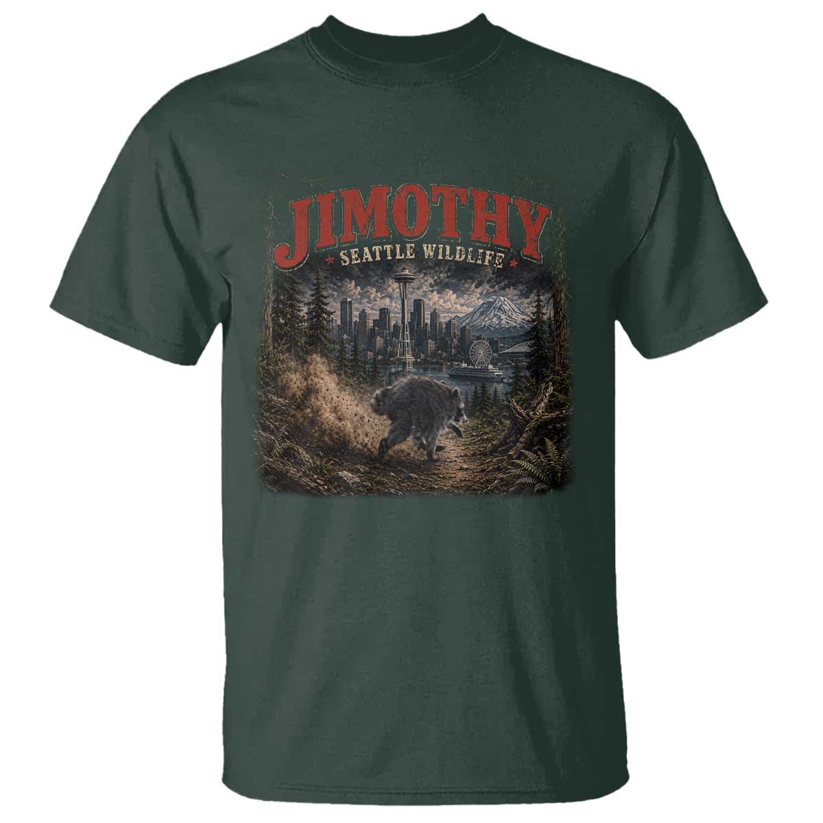 Vintage Jimothy Seattle Wildlife Raccoon Meme T Shirt