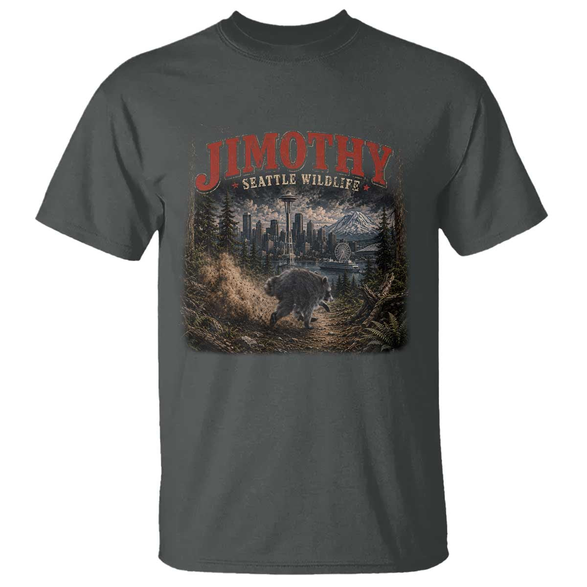 Vintage Jimothy Seattle Wildlife Raccoon Meme T Shirt